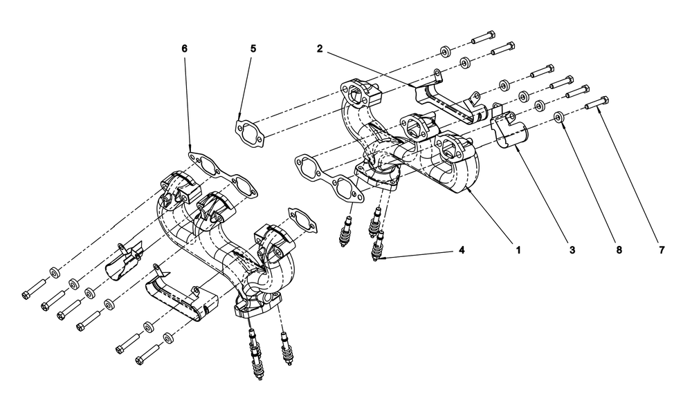 Engine Group - Exhaust Manifold Diagram and Parts List for 076830-04  Briggs and Stratton Generator